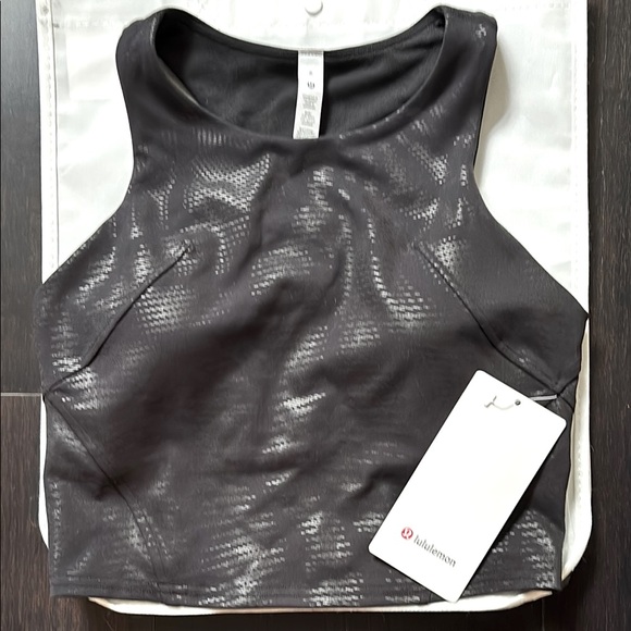 LULULEMON INVIGORATE TRAIN TANK *FOIL IN SHAPESHIFTER FOIL BLACK SZ 6 NWT